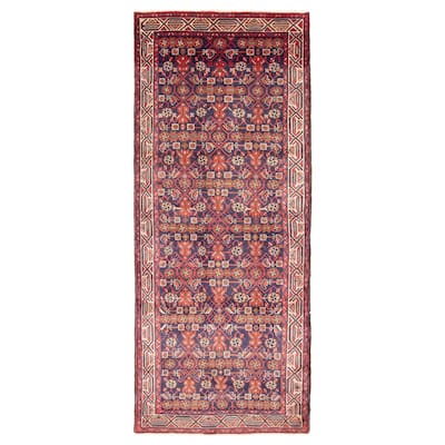 ECARPETGALLERY Hand-knotted Andelz Navy Wool Rug - 3'7 x 9'6
