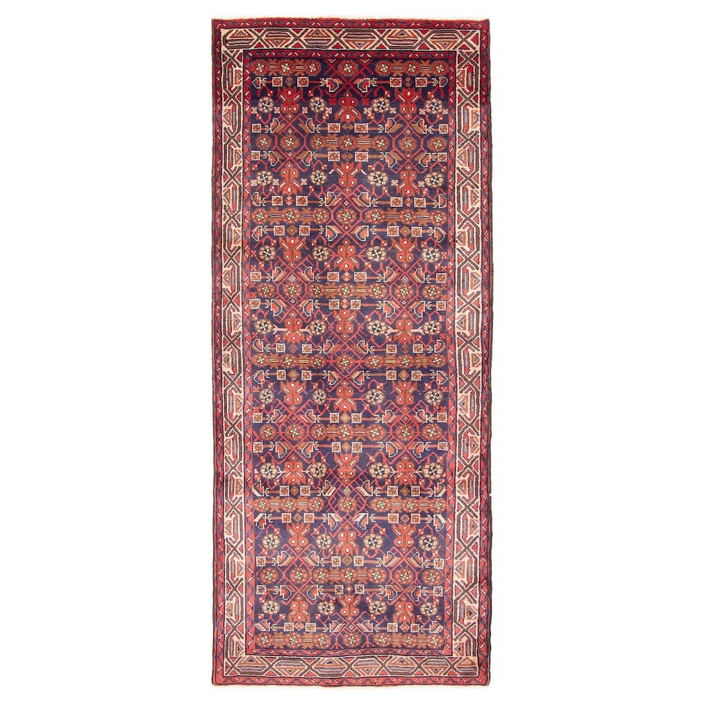 ECARPETGALLERY Hand-knotted Andelz Navy Wool Rug - 3'7 x 9'6