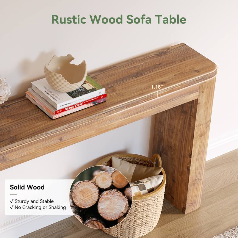 63-Inch Solid Wood Console Table