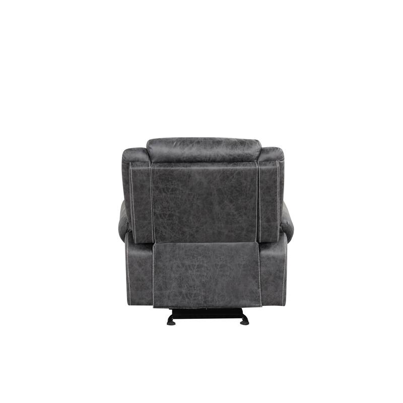 Dark Gray Polish Microfiber Power Motion Glider Recliner