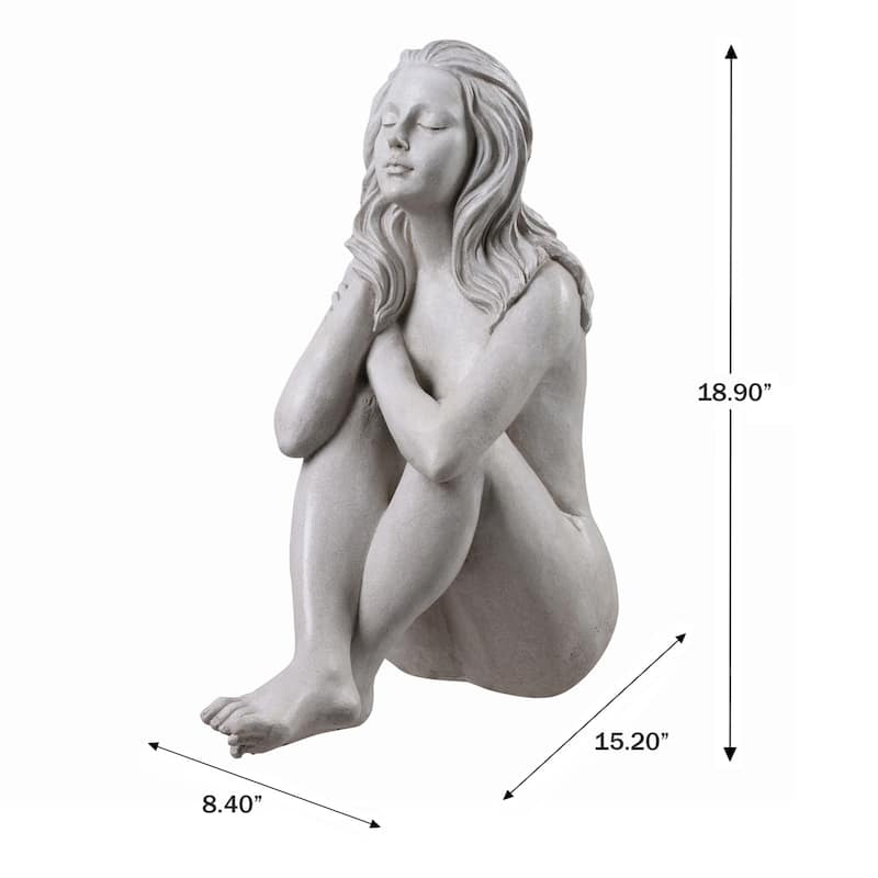 Thinking Lady Outdoor Garden Statue - 19"