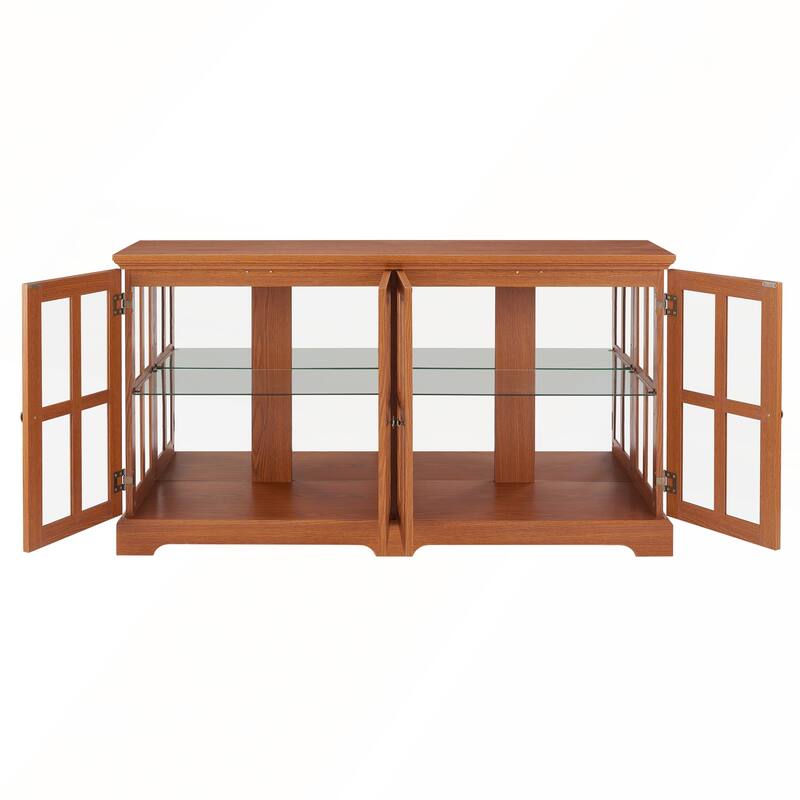 LED Curio Display Cabinet Antique Display Cabinet with Glass Doors