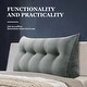 preview thumbnail 179 of 182, WOWMAX Large Reading Wedge Headboard Pillow for Bed Rest Back Support Full - Cotton Grey