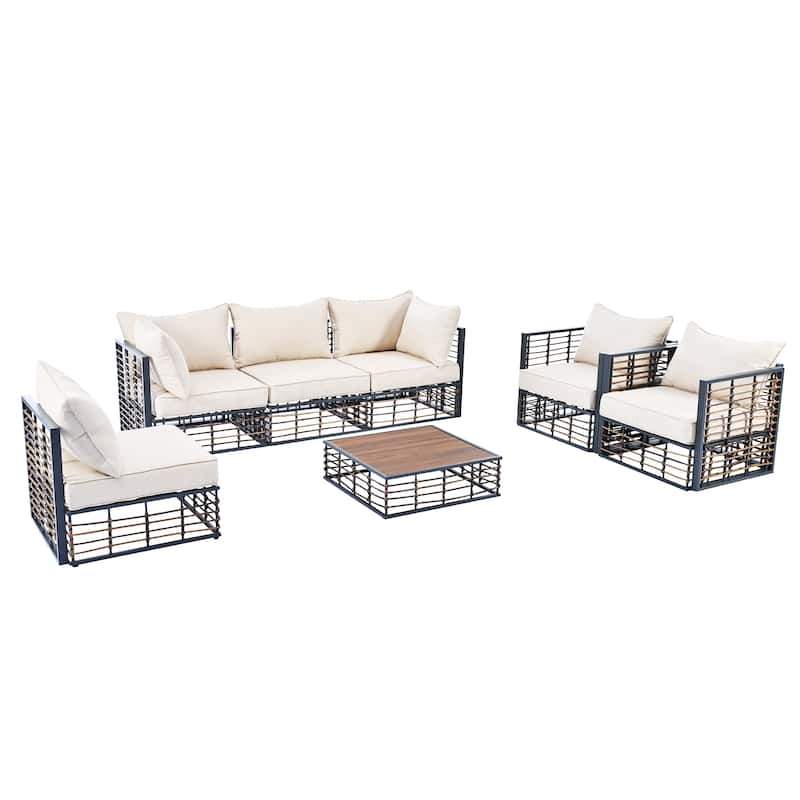 7-Piece Patio Sectional Sofa Set