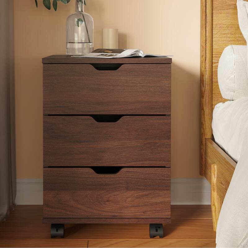 3-Drawer Vertical Filing Cabinet Rolling Wood Mobile File Cabinets Under Desk for Home Office with Casters (Fully Assembled)