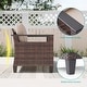 preview thumbnail 20 of 27, Bonosuki 3 Pieces Patio Sofa with Ottomans, All-Weather PE Rattan Wicker Sofa Small Patio Conversation Couch with Cushion, Brown