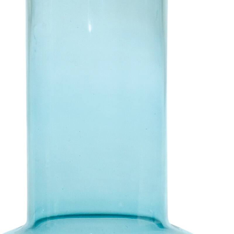 Set of Two Aqua Glass Round Table Vases - 7.00