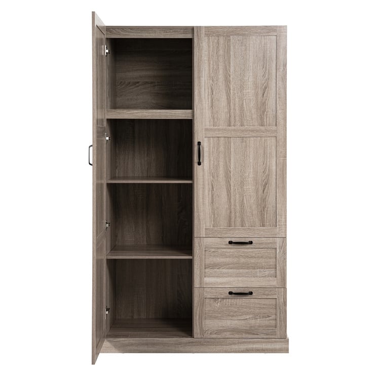 40" Extra-Wide Storage Cabinet, 71" Tall Pantry with Shelves & Drawers