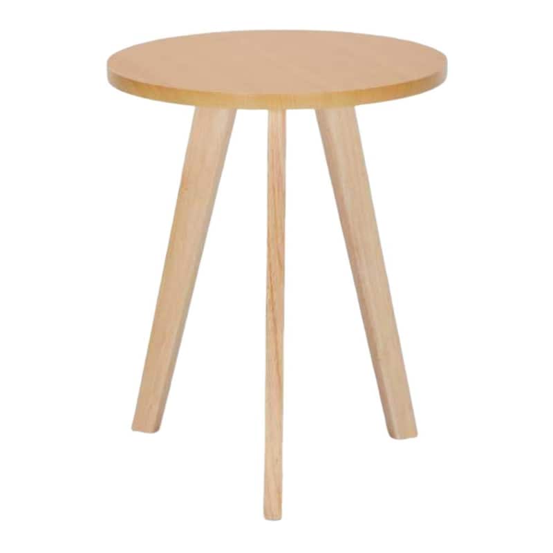 Solid Wood Frame with MDF Top, Modern Accent Table,Features a sturdy natural rubberwood solid wood frame for reliable support - Natural Wood
