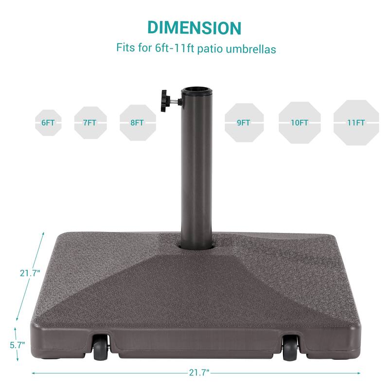 BONOSUKI 57-90lb Patio HDPE Plastic Free Standing Umbrella Base,Black