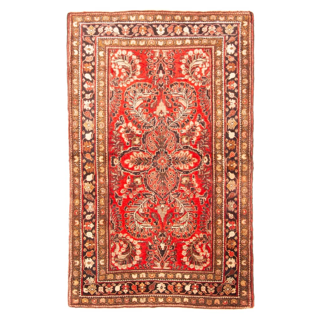 ECARPETGALLERY Hand-knotted Anadol Red Wool Rug - 3'5 x 5'6