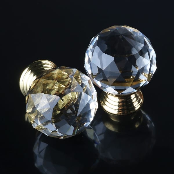 clear and gold dresser knobs Cosmas 6355BB-C Brushed Brass & Clear Glass Round Cabinet Knob main image 0