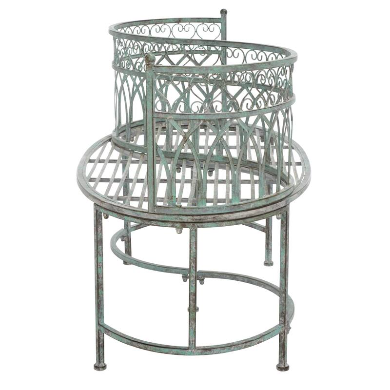 SAFAVIEH Outdoor Citlalli Victorian Scroll Iron Kissing Bench - 44Wx24Dx31H