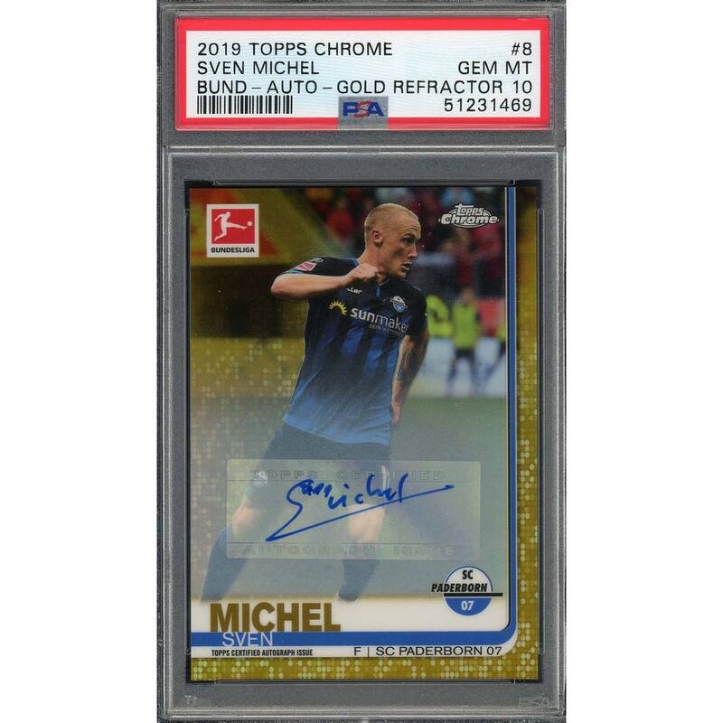 Sven Michel 2019 Topps Chrome Bundesliga Gold Refractor Auto Card #8 PSA 10 /50 - 8'6" x 11'6"