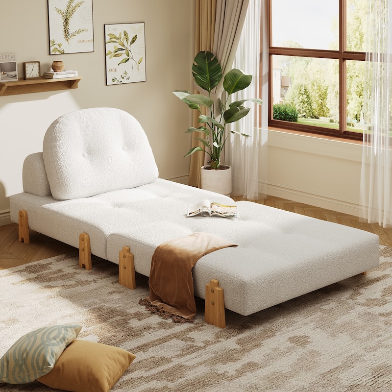 Christopher Knight Home - Lunessa Modern Upholstered Folding Ottoman with Backrest and Convertible Sleeper Design