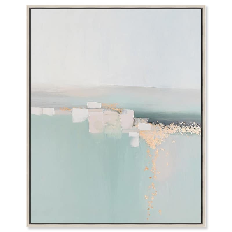 Shimmering Calm Canvas by Art Remedy - 36" x 45" - Silver