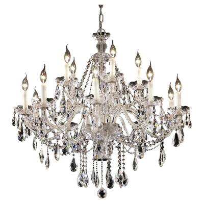 Alexandria 15 light Chrome Chandelier Clear Elegant Cut Crystal - One Size