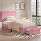 preview thumbnail 38 of 45, VECELO Plantform Beds, Kids Bed Frame with Storage Drawer, Height Adjustable Upholstered Bed, Twin Size Bed Set of 2