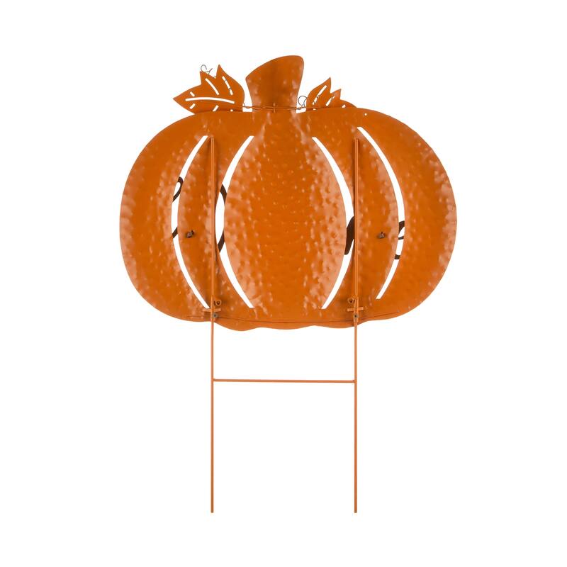 Glitzhome Fall Harvest Metal Yard Stake Hanging Decor for Thanksgiving (2-3 Functions)