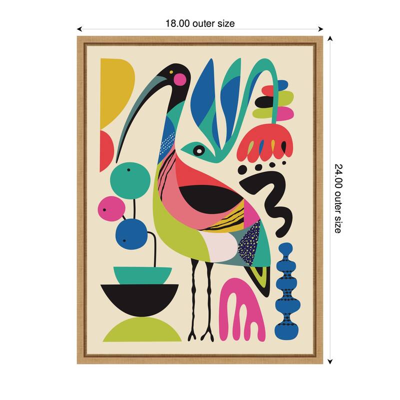 Kate and Laurel Ibis by Rachel Lee Framed Canvas Wall Art Print