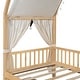 preview thumbnail 5 of 28, Wooden Twin Size Bed With Arched Roof and 2 Drawers