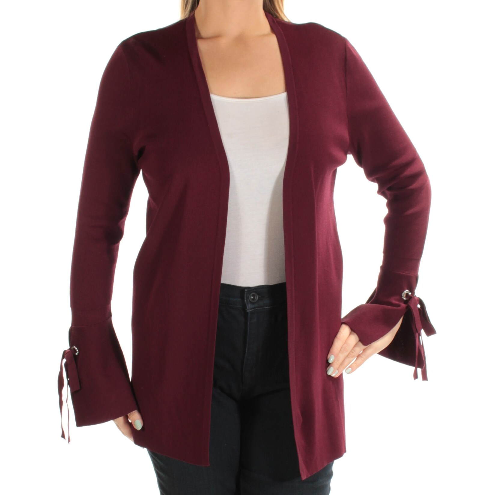 burgundy long cardigan sweater