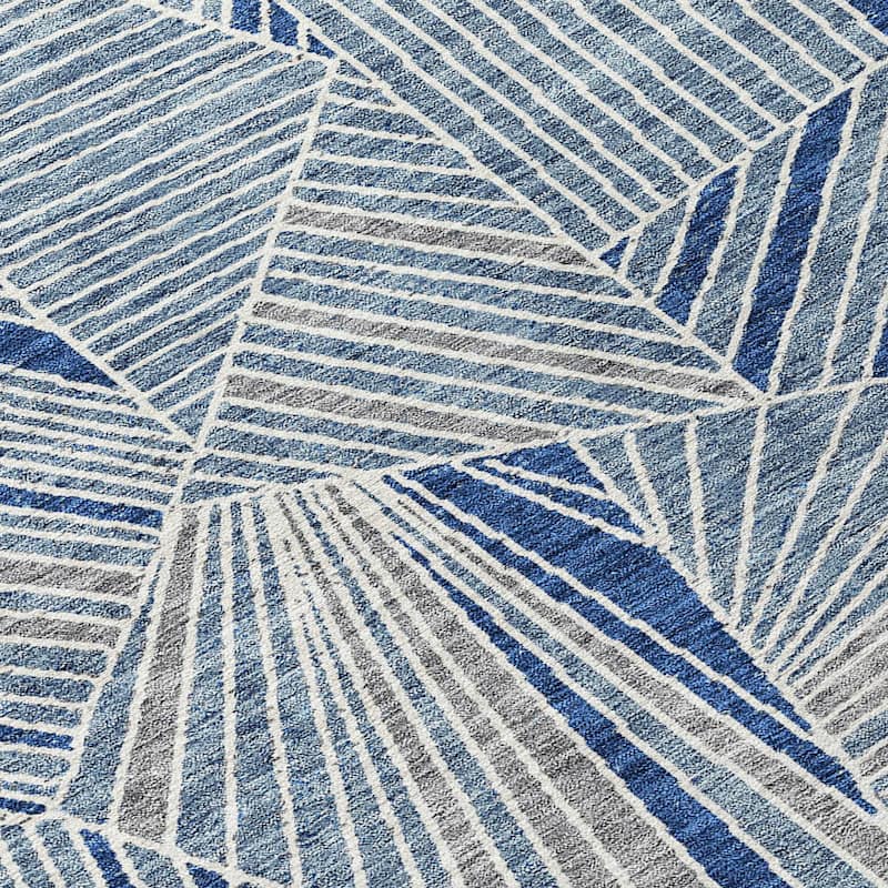 Machine Washable Indoor/ Outdoor Chantille Modern Mosaic Rug
