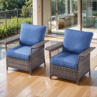 Gymojoy Outdoor Rattan Chairs with Armrest Chair