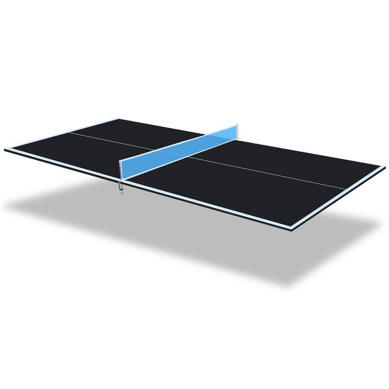 8ft Black Mid-Size Ping Pong Conversion Top Foldable & Portable Table Tennis Table Top for Indoor Games