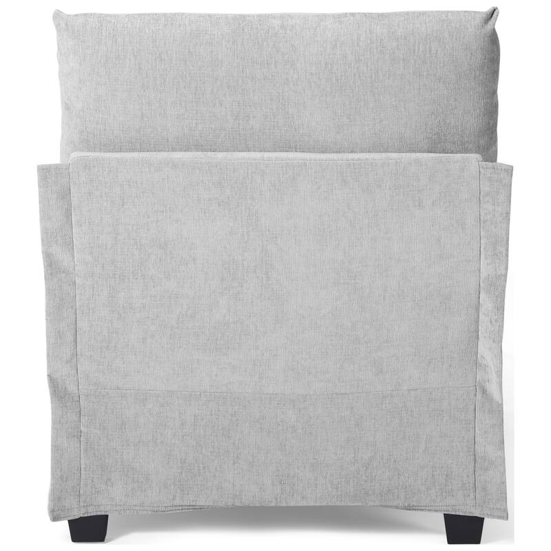 Lucca Chenille Upholstered Single Sofa Chair with Ottoman