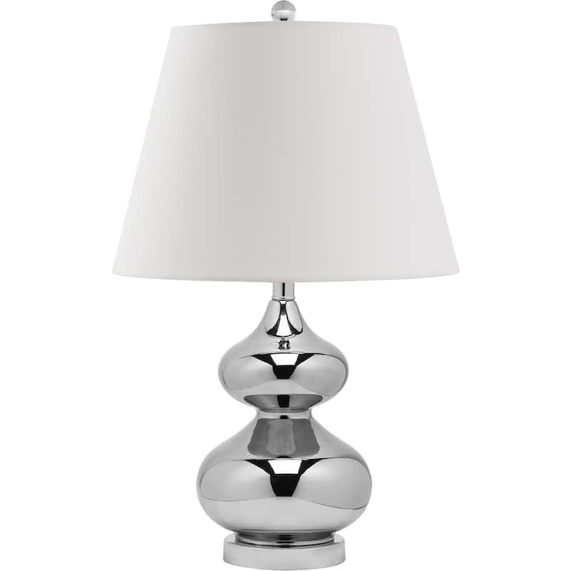 SAFAVIEH Lighting Danyell 24-inch Navy Double Gourd Glass Table Lamp - 14"x14"x24" - 14Wx14Dx24H - Silver