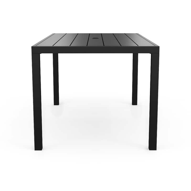 Martha Stewart 7-Piece Steel Patio Dining Set with 6 Stackable Chairs and 60" Table - 23"W x 26.25"D x 35.25"H