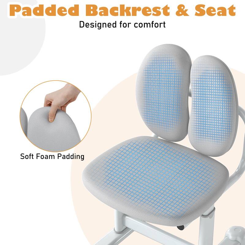 Costway Kids Desk Chair with Double Back Support Adjustable Height - See Details