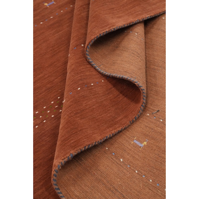 Hand Knotted Oriental 100% Wool Carpet Tribal Animal Pictorial Oranges & Rust Gabbeh Area Rug - 8' 11'' X 9' 3''