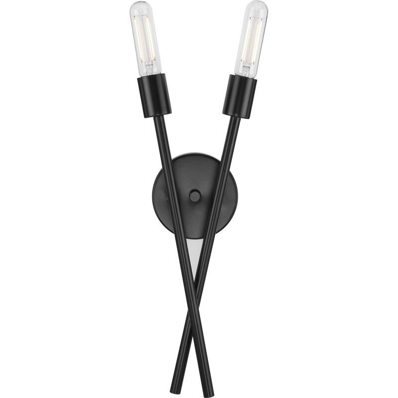 Astra Collection Two-Light 18" Matte Black Modern Wall Bracket - 7.25 in x 3.875 in x 17.75 in