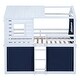 preview thumbnail 11 of 12, Twin Size Bunk Wood House Bed with Tent