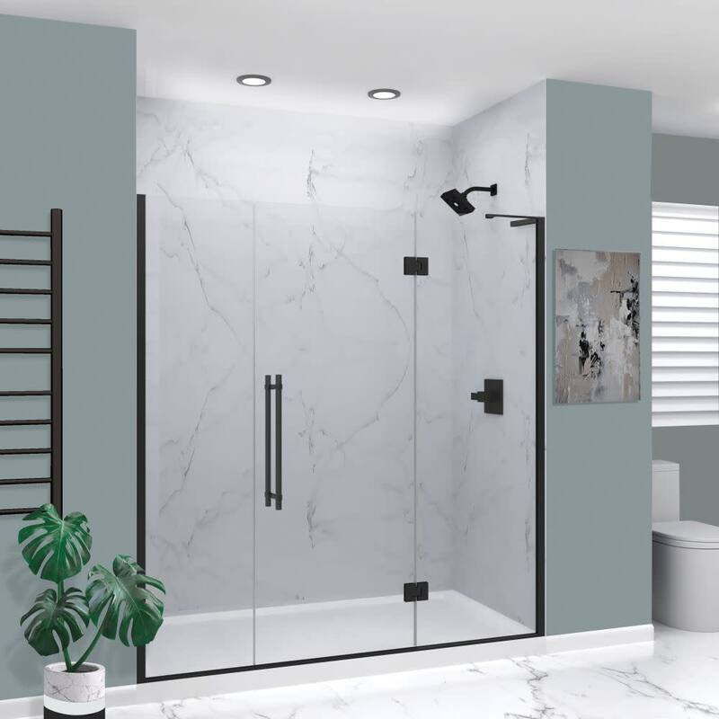Transolid EHTF72247610C-BK Elizabeth 76" High x 72" Wide Hinged Semi - Matte Black