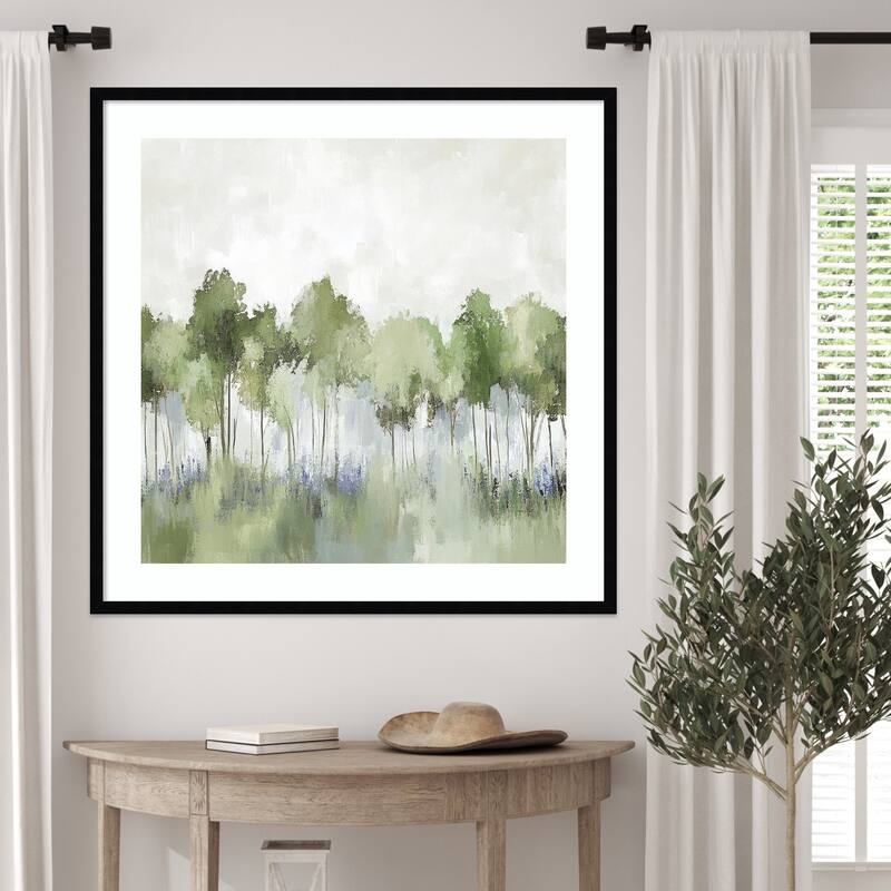 Forest of Sapphire Blossoms No. 1 by Mona Grace Wood Framed Wall Art Print