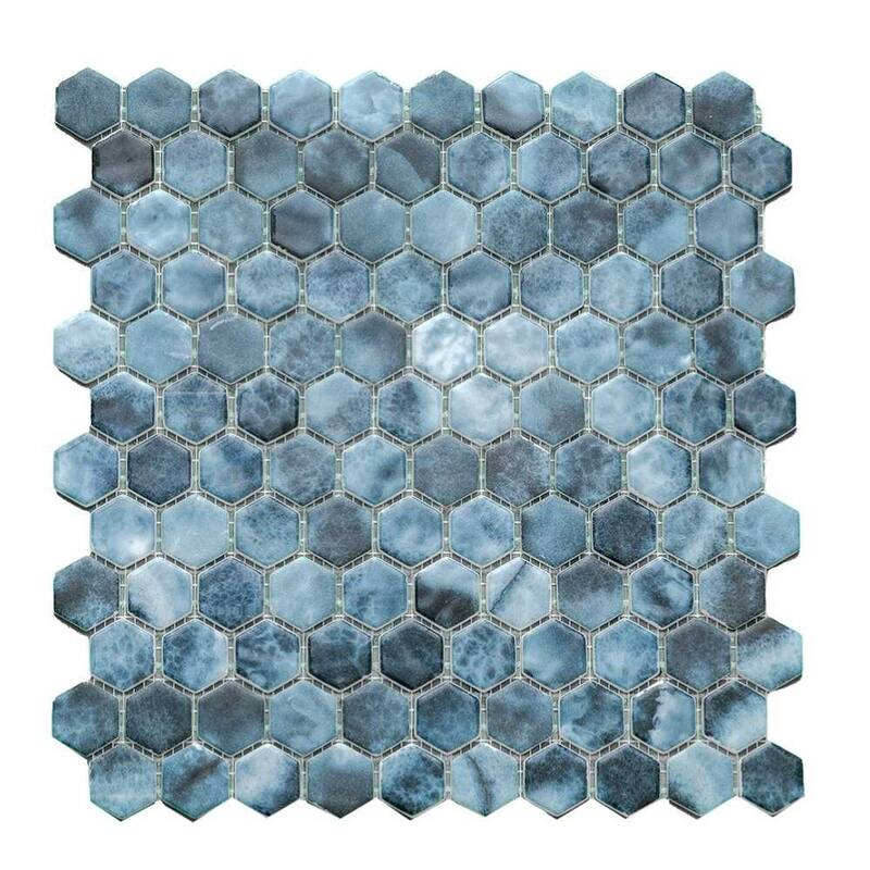 The Tile Life Eterna Hex 1x1 Glass Floor, Wall & Backsplash Tile