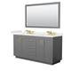 Option Dark Gray, Gold Trim, White Quartz Top
