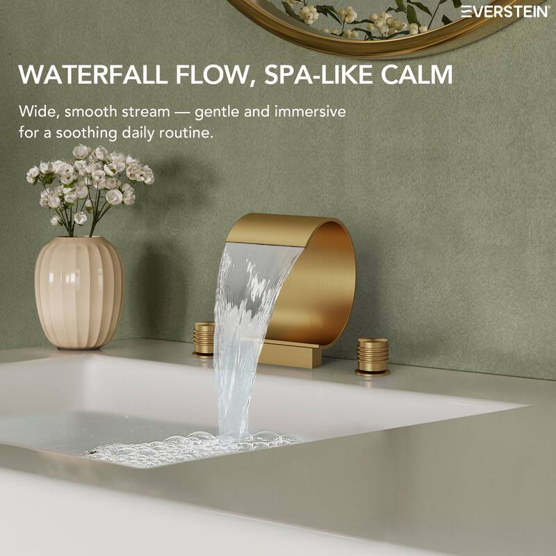 Widespread Bathroom Faucet 3 Hole, 2-handle Bathroom Sink Faucet with Drain Assembly