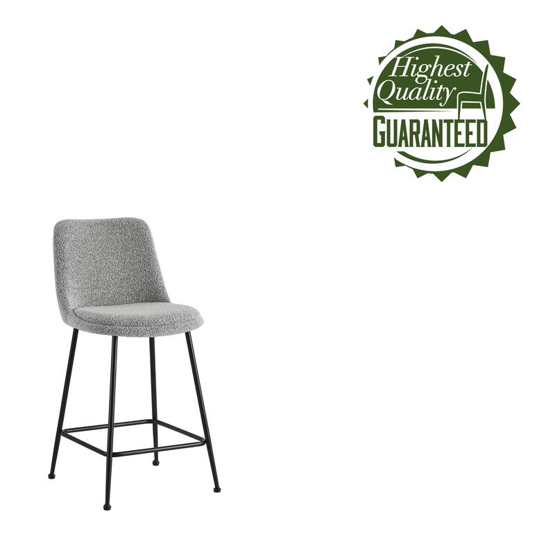 Porthos Home Teo Fabric Armless Counter Stools with Steel Legs, Set of 2