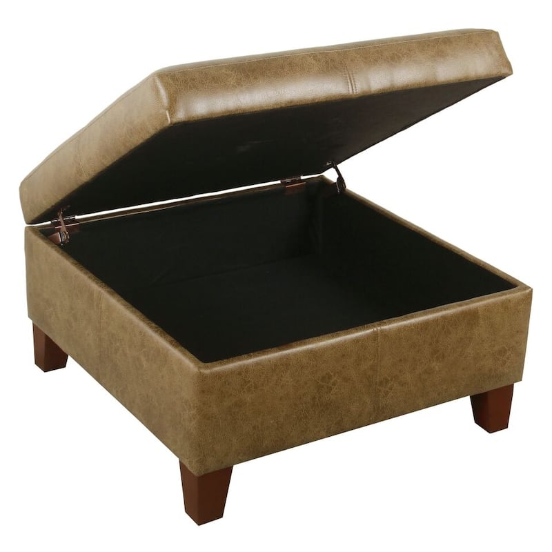 Copper Grove Luxury Large Faux Leather Storage Ottoman