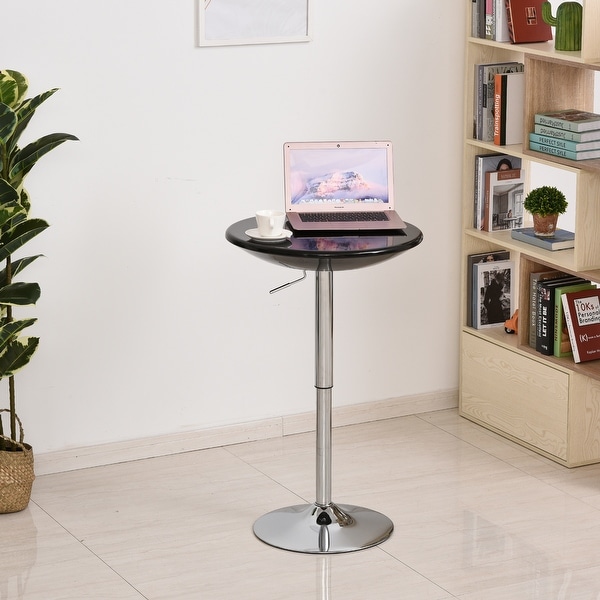 HOMCOM Round Cocktail Bar Table Metal Base Tall Bistro Pub Desk
