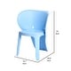 preview thumbnail 6 of 4, Fyna 16 Inch Kids Chair with Curved Back, Set of 4, Elephant Trunk Design, Blue