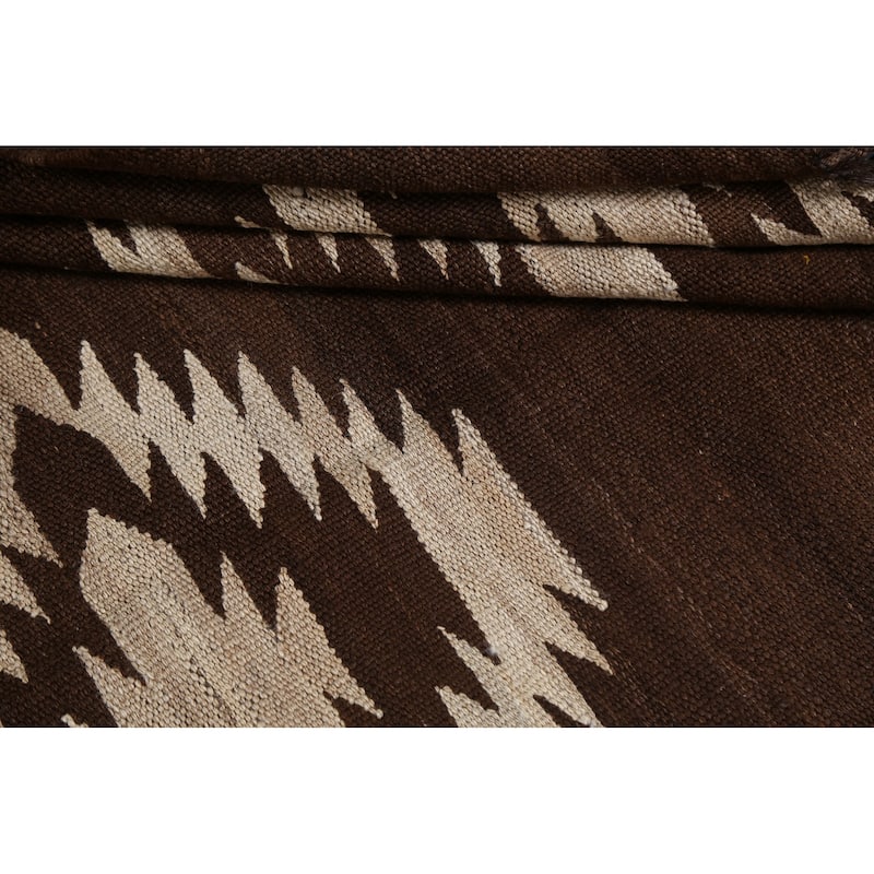 Natural Dye Contemporary Tribal Kilim Wool Area Rug Flat-woven Carpet - 4'8" x 6'8"