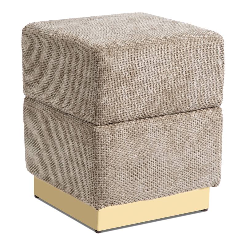 Furniture of America Dashiell Modern 15-inch Chenille Cube Storage Ottoman
