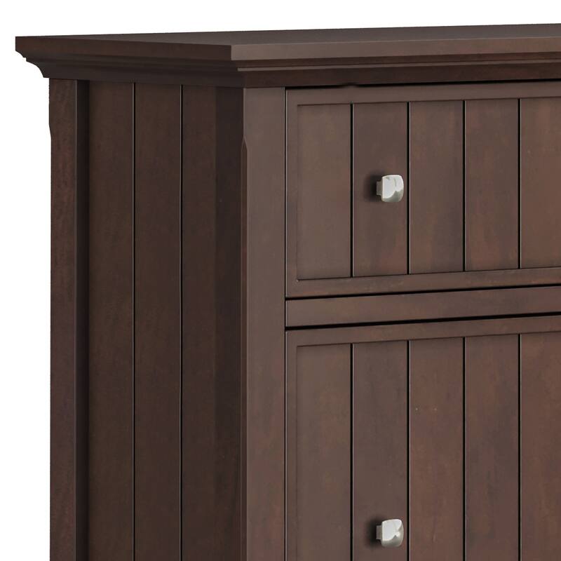 WYNDENHALL Normandy SOLID WOOD 32" Wide Transitional Entryway Shoe Storage Cabinet in Brunette Brown - 12" D x 31.5" W x 43" H