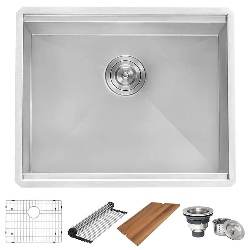 Ruvati 23″ x 19″ x 13″ Deep Laundry Utility Workstation Sink Undermount 16 Gauge – RVU6320