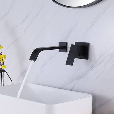 Single Handle Wall Mount Bathroom Faucet with Premium Plated Brushed
